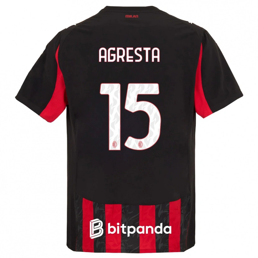 Danxen Kinderen Stefano Agresta #15 Rood Zwart Thuisshirt Thuistenue 2025/26 T-Shirt
