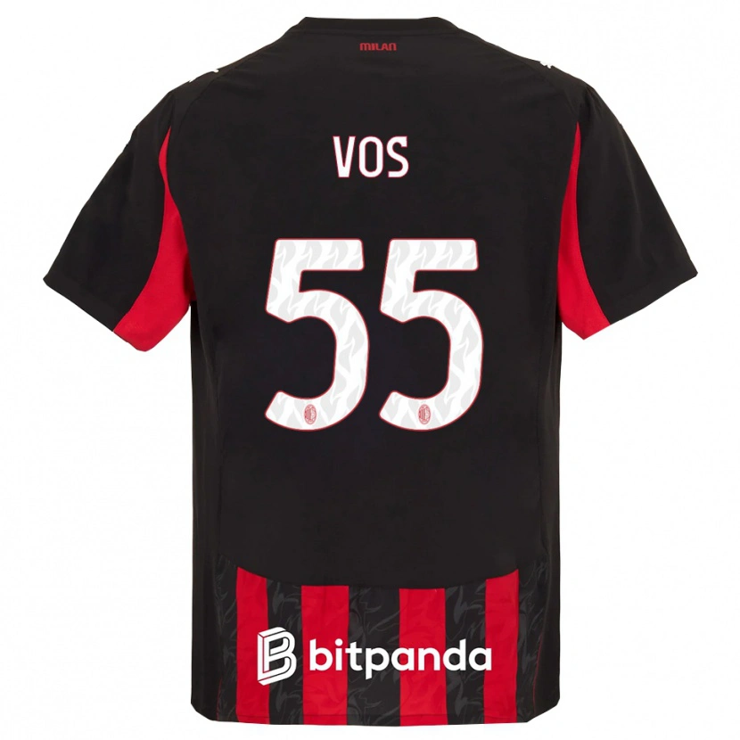 Danxen Kinderen Silvano Vos #55 Rood Zwart Thuisshirt Thuistenue 2025/26 T-Shirt