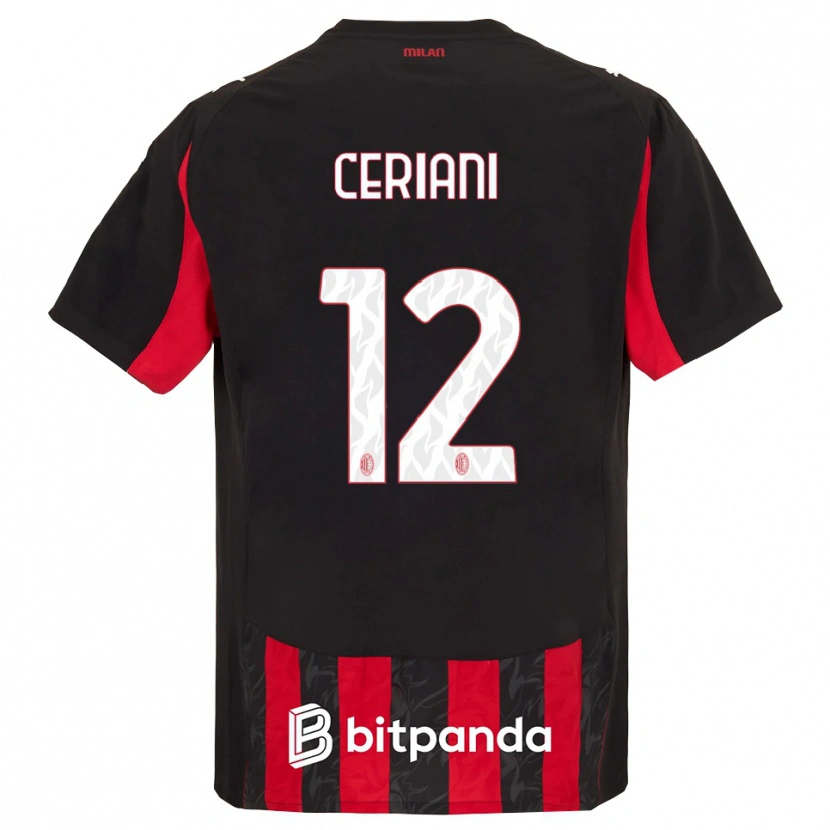 Danxen Kinderen Gabriele Ceriani #12 Rood Zwart Thuisshirt Thuistenue 2025/26 T-Shirt