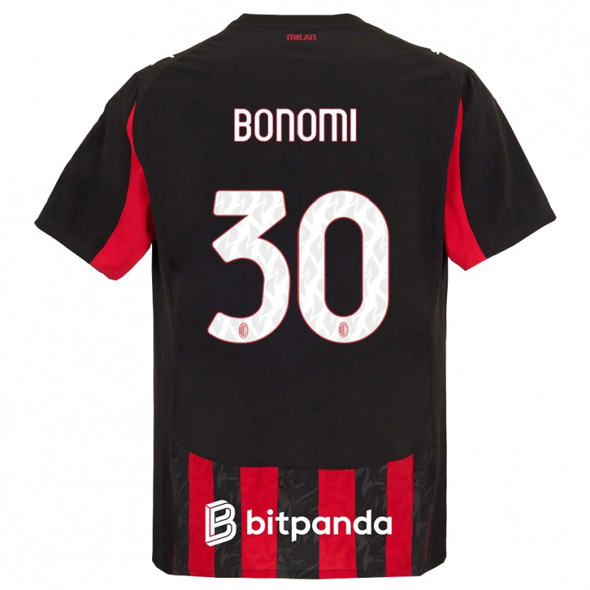 Danxen Kinderen Alessandro Bonomi #30 Rood Zwart Thuisshirt Thuistenue 2025/26 T-Shirt