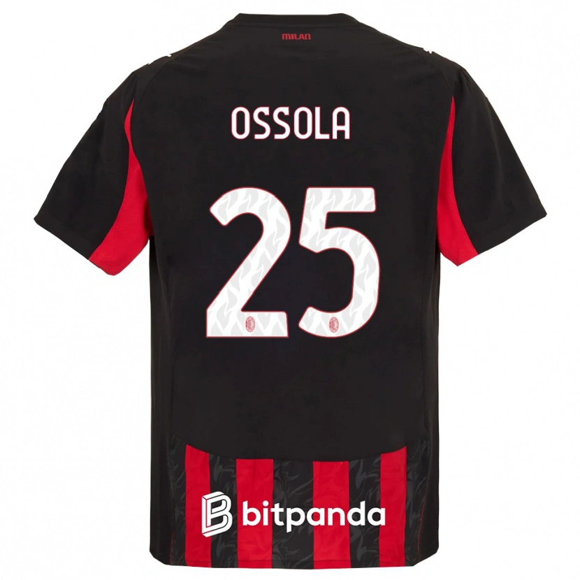 Danxen Kinderen Lorenzo Ossola #25 Rood Zwart Thuisshirt Thuistenue 2025/26 T-Shirt