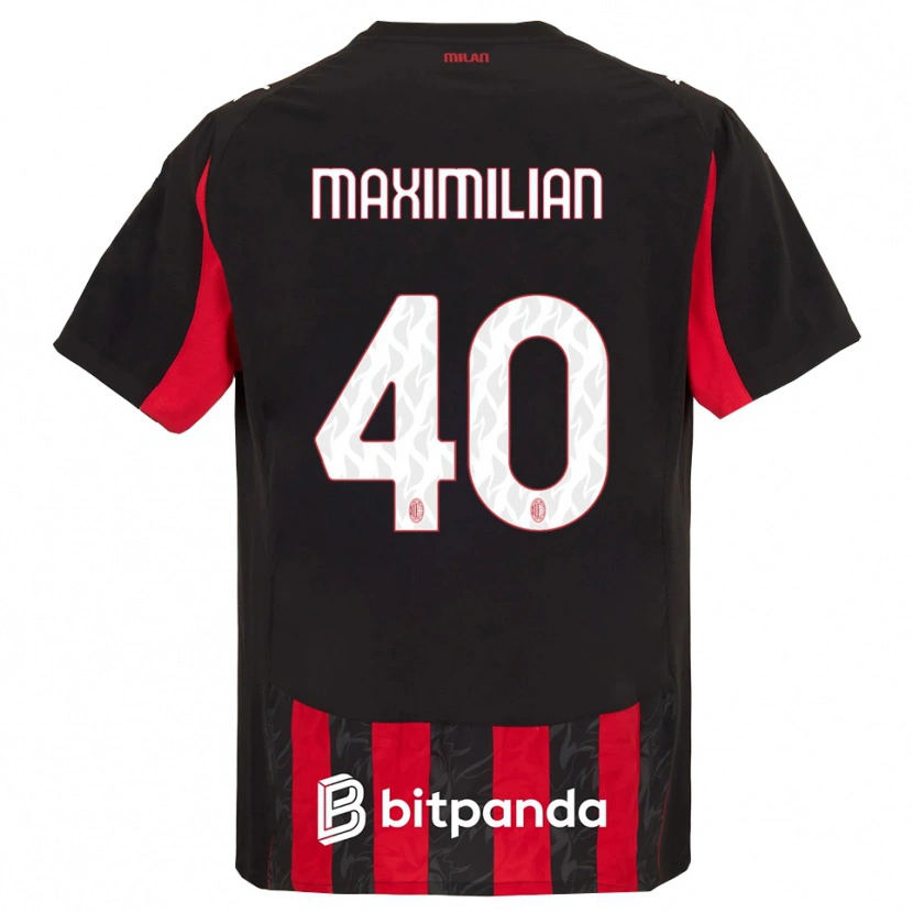 Danxen Kinderen Maximilian Ibrahimović #40 Rood Zwart Thuisshirt Thuistenue 2025/26 T-Shirt
