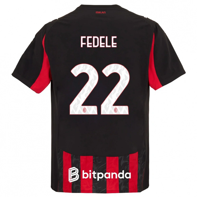 Danxen Kinderen Noemi Fedele #22 Rood Zwart Thuisshirt Thuistenue 2025/26 T-Shirt