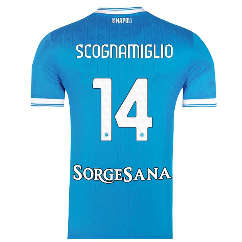 Danxen Kinderen Fabio Scognamiglio #14 Hemelblauw Wit Thuisshirt Thuistenue 2025/26 T-Shirt