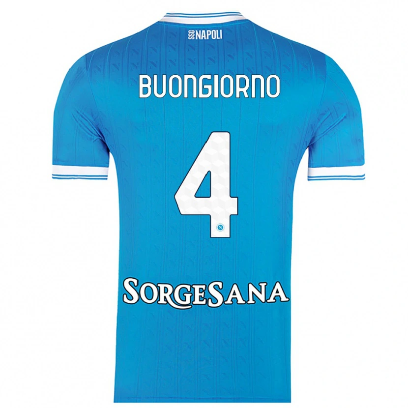 Danxen Kinderen Alessandro Buongiorno #4 Hemelblauw Wit Thuisshirt Thuistenue 2025/26 T-Shirt