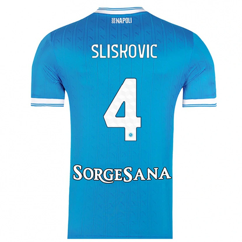 Danxen Kinderen Gloria Slišković #4 Hemelblauw Wit Thuisshirt Thuistenue 2025/26 T-Shirt