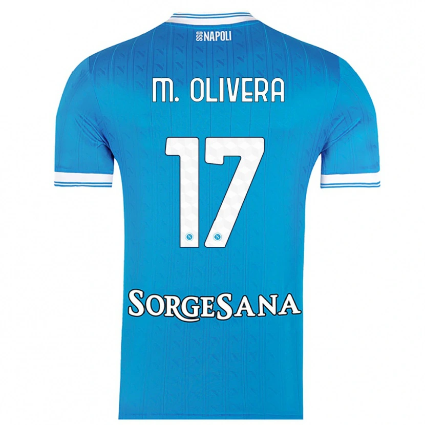 Danxen Kinderen Mathías Olivera #17 Hemelblauw Wit Thuisshirt Thuistenue 2025/26 T-Shirt
