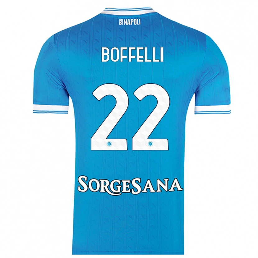 Danxen Kinderen Valerio Boffelli #22 Hemelblauw Wit Thuisshirt Thuistenue 2025/26 T-Shirt