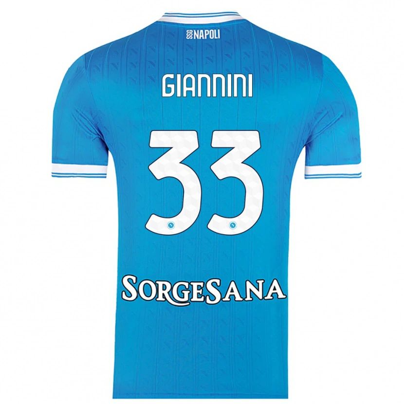 Danxen Kinderen Enrico Giannini #33 Hemelblauw Wit Thuisshirt Thuistenue 2025/26 T-Shirt