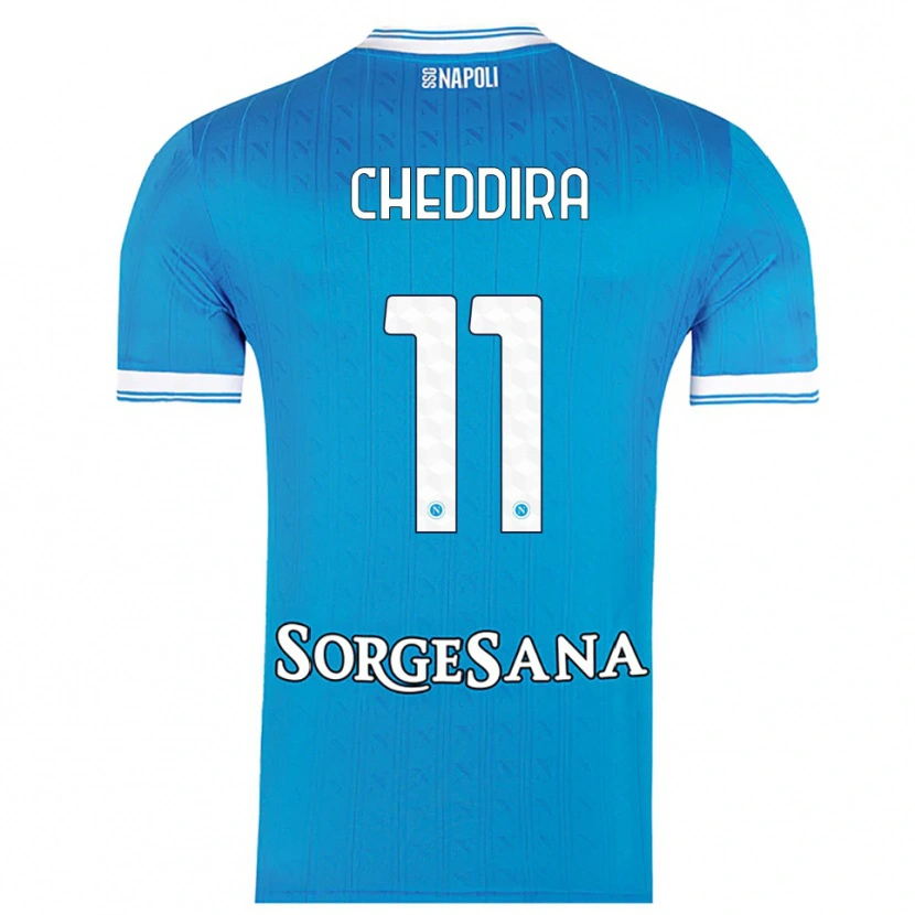 Danxen Kinderen Walid Cheddira #11 Hemelblauw Wit Thuisshirt Thuistenue 2025/26 T-Shirt
