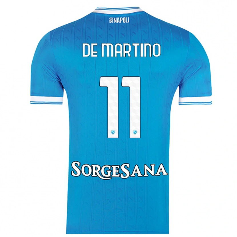 Danxen Kinderen Giuseppe De Martino #11 Hemelblauw Wit Thuisshirt Thuistenue 2025/26 T-Shirt