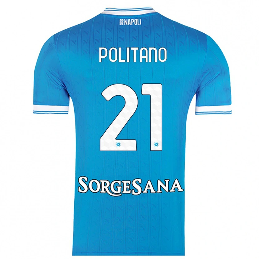 Danxen Kinderen Matteo Politano #21 Hemelblauw Wit Thuisshirt Thuistenue 2025/26 T-Shirt