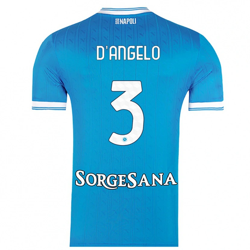 Danxen Kinderen Giuseppe D'angelo #3 Hemelblauw Wit Thuisshirt Thuistenue 2025/26 T-Shirt