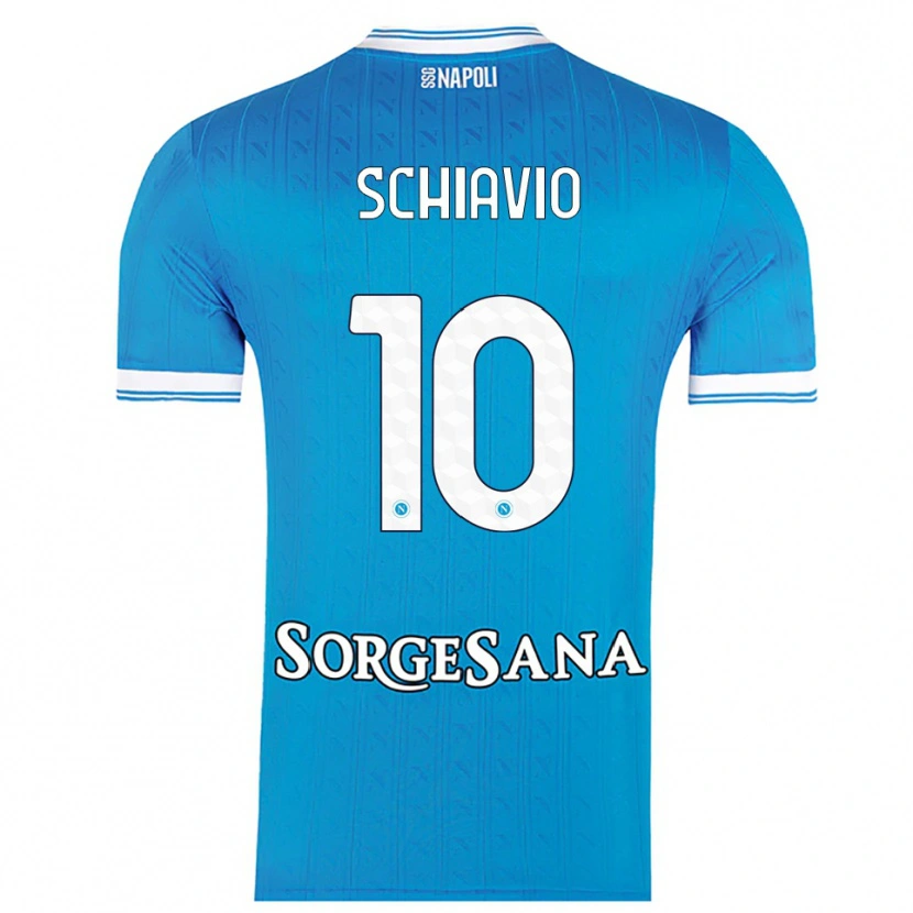 Danxen Kinderen Angelo Schiavio #10 Hemelblauw Wit Thuisshirt Thuistenue 2025/26 T-Shirt