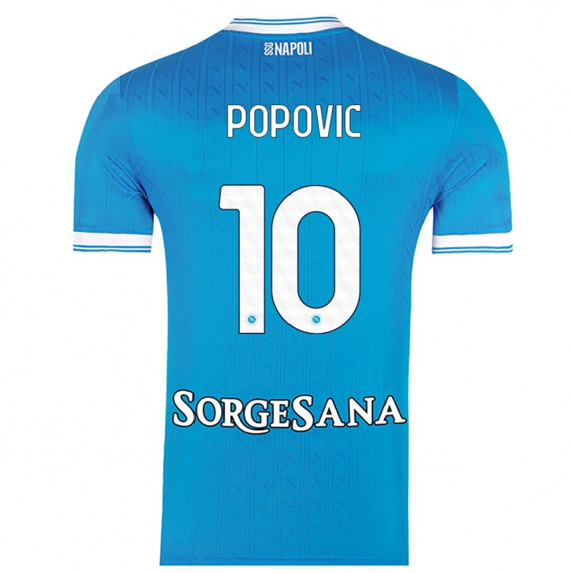 Danxen Kinderen Matija Popović #10 Hemelblauw Wit Thuisshirt Thuistenue 2025/26 T-Shirt