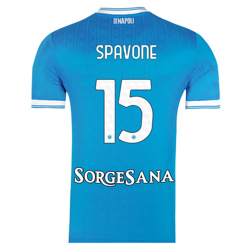 Danxen Kinderen Alessandro Spavone #15 Hemelblauw Wit Thuisshirt Thuistenue 2025/26 T-Shirt