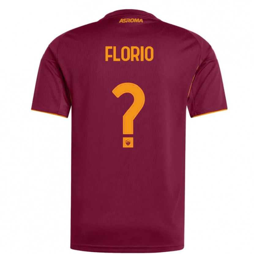 Danxen Kinderen Davide Florio #0 Bourgondisch Oranje Thuisshirt Thuistenue 2025/26 T-Shirt