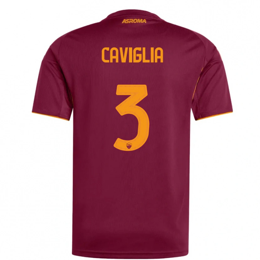 Danxen Kinderen Manuel Caviglia #3 Bourgondisch Oranje Thuisshirt Thuistenue 2025/26 T-Shirt