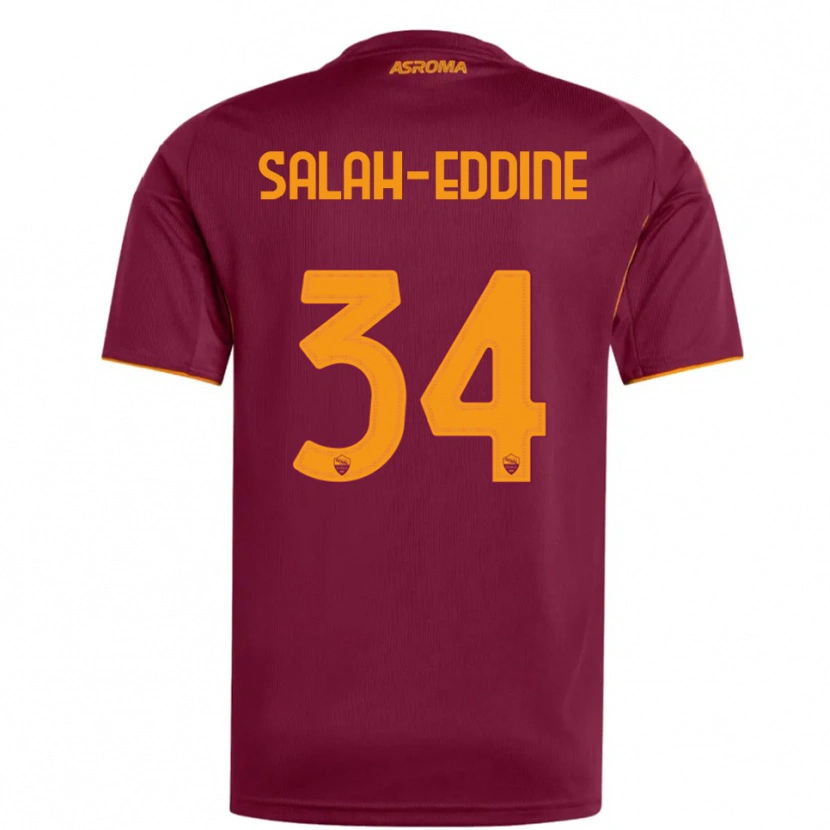 Danxen Kinderen Anass Salah-Eddine #34 Bourgondisch Oranje Thuisshirt Thuistenue 2025/26 T-Shirt