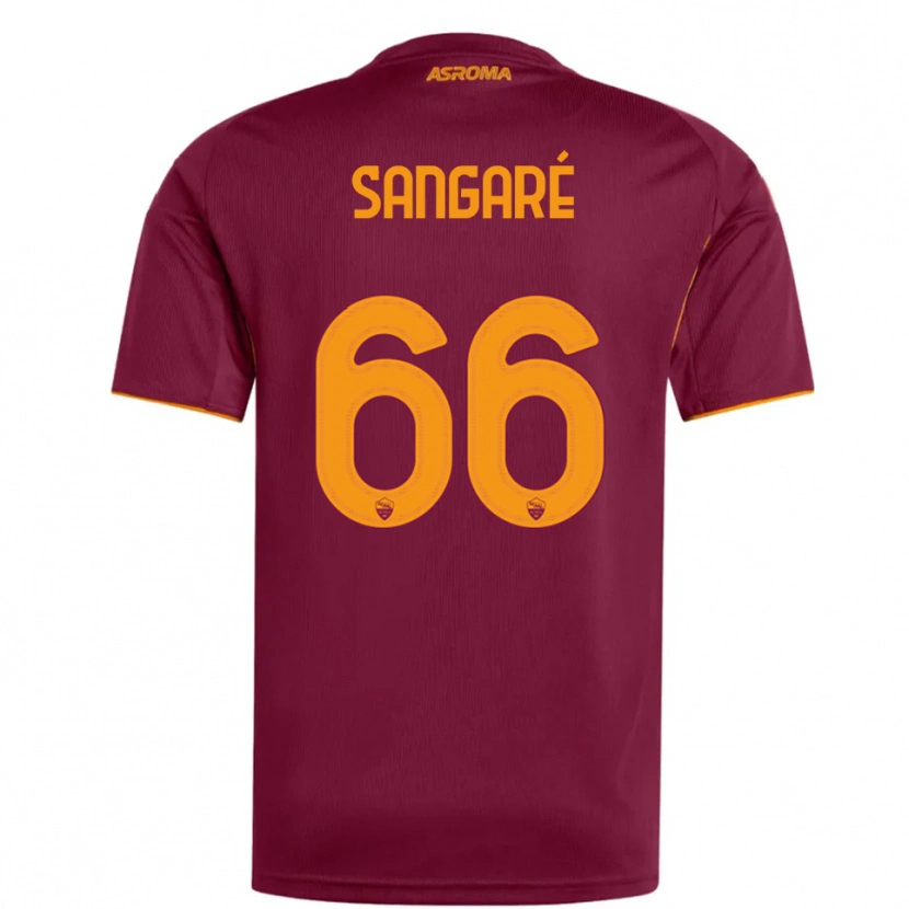 Danxen Kinderen Buba Sangaré #66 Bourgondisch Oranje Thuisshirt Thuistenue 2025/26 T-Shirt