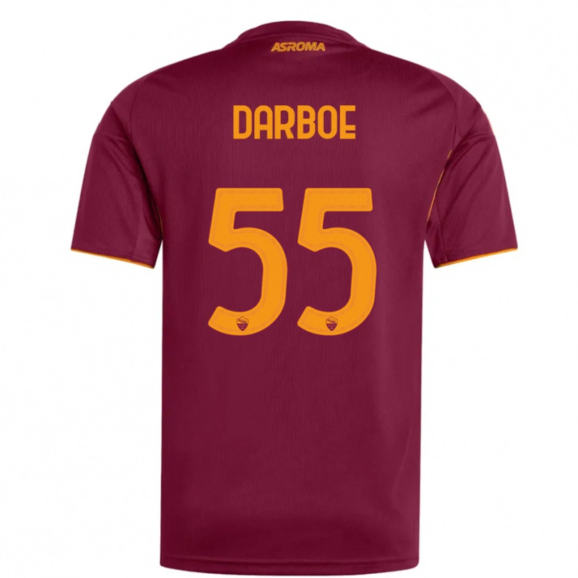 Danxen Kinderen Ebrima Darboe #55 Bourgondisch Oranje Thuisshirt Thuistenue 2025/26 T-Shirt