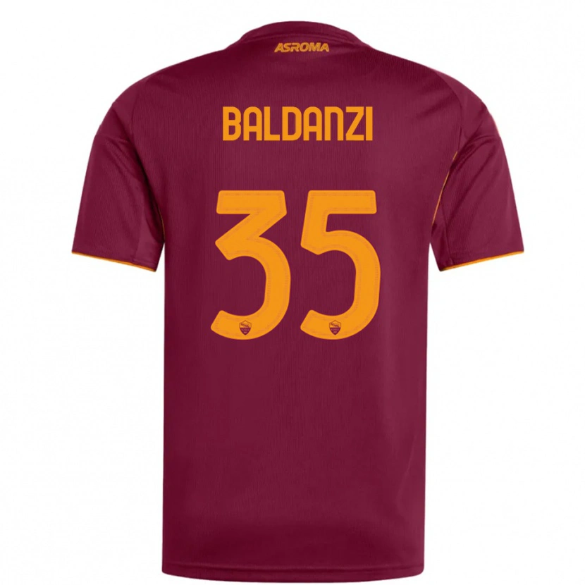 Danxen Kinderen Tommaso Baldanzi #35 Bourgondisch Oranje Thuisshirt Thuistenue 2025/26 T-Shirt