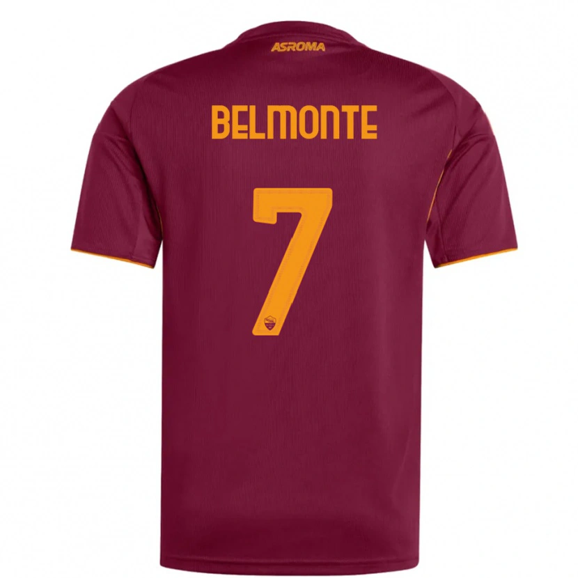 Danxen Kinderen Samuele Belmonte #7 Bourgondisch Oranje Thuisshirt Thuistenue 2025/26 T-Shirt