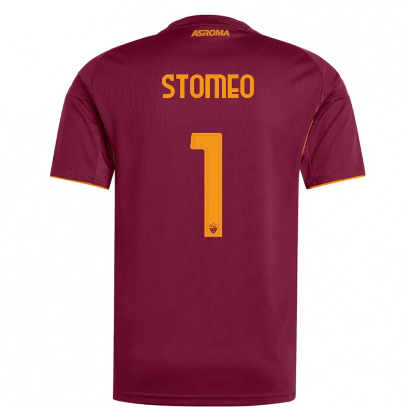 Danxen Kinderen Giorgio Stomeo #1 Bourgondisch Oranje Thuisshirt Thuistenue 2025/26 T-Shirt