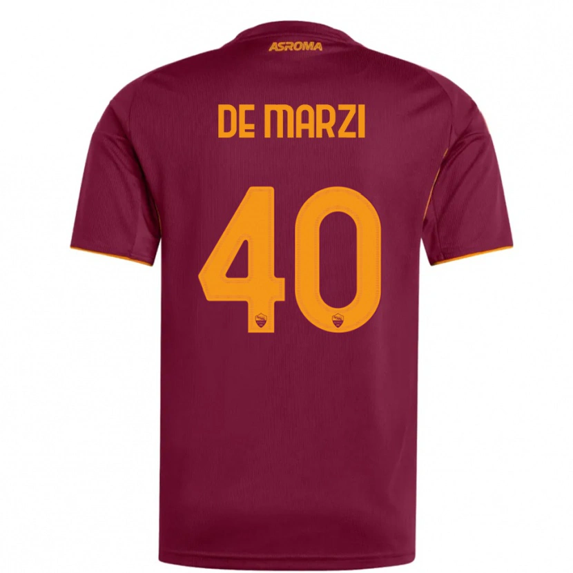 Danxen Kinderen Giorgio De Marzi #40 Bourgondisch Oranje Thuisshirt Thuistenue 2025/26 T-Shirt