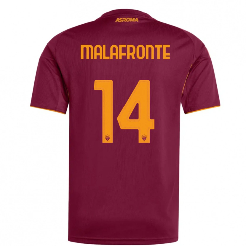 Danxen Kinderen Matteo Malafronte #14 Bourgondisch Oranje Thuisshirt Thuistenue 2025/26 T-Shirt