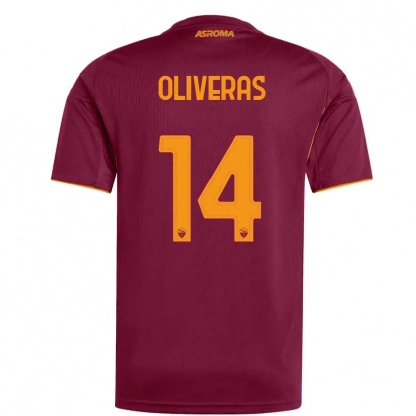 Danxen Kinderen Jan Oliveras #14 Bourgondisch Oranje Thuisshirt Thuistenue 2025/26 T-Shirt
