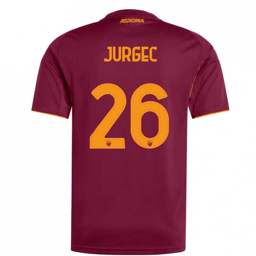 Danxen Kinderen Jan Jurgec #26 Bourgondisch Oranje Thuisshirt Thuistenue 2025/26 T-Shirt