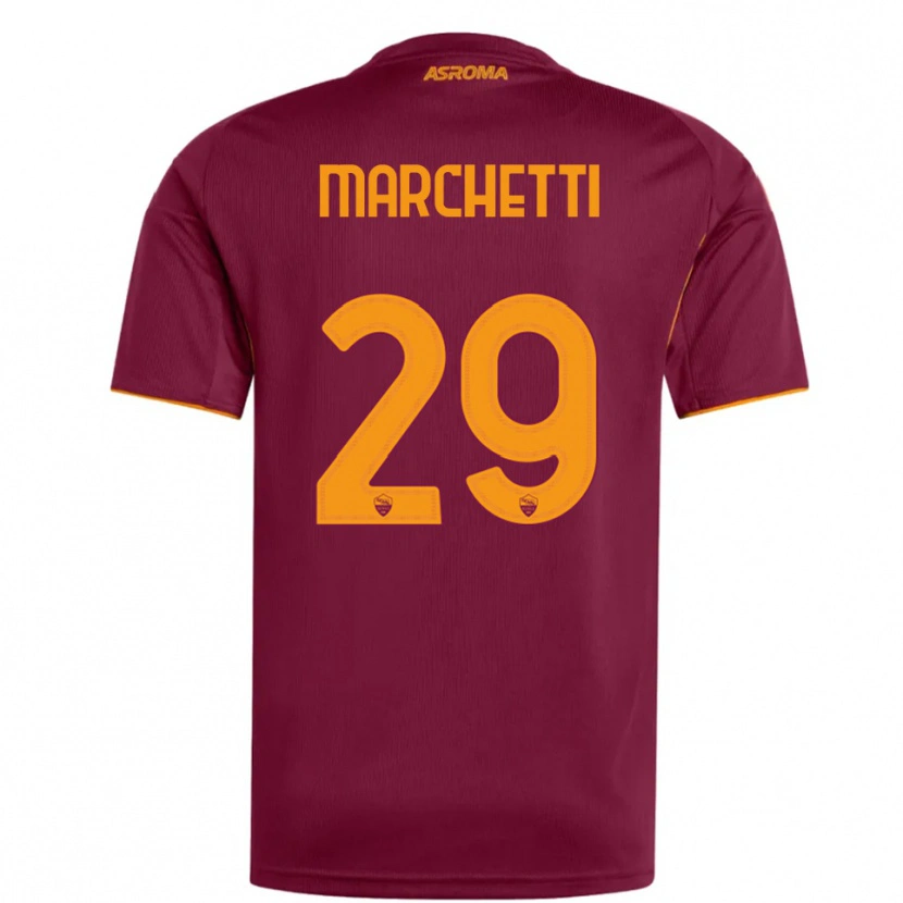 Danxen Kinderen Tommaso Marchetti #29 Bourgondisch Oranje Thuisshirt Thuistenue 2025/26 T-Shirt