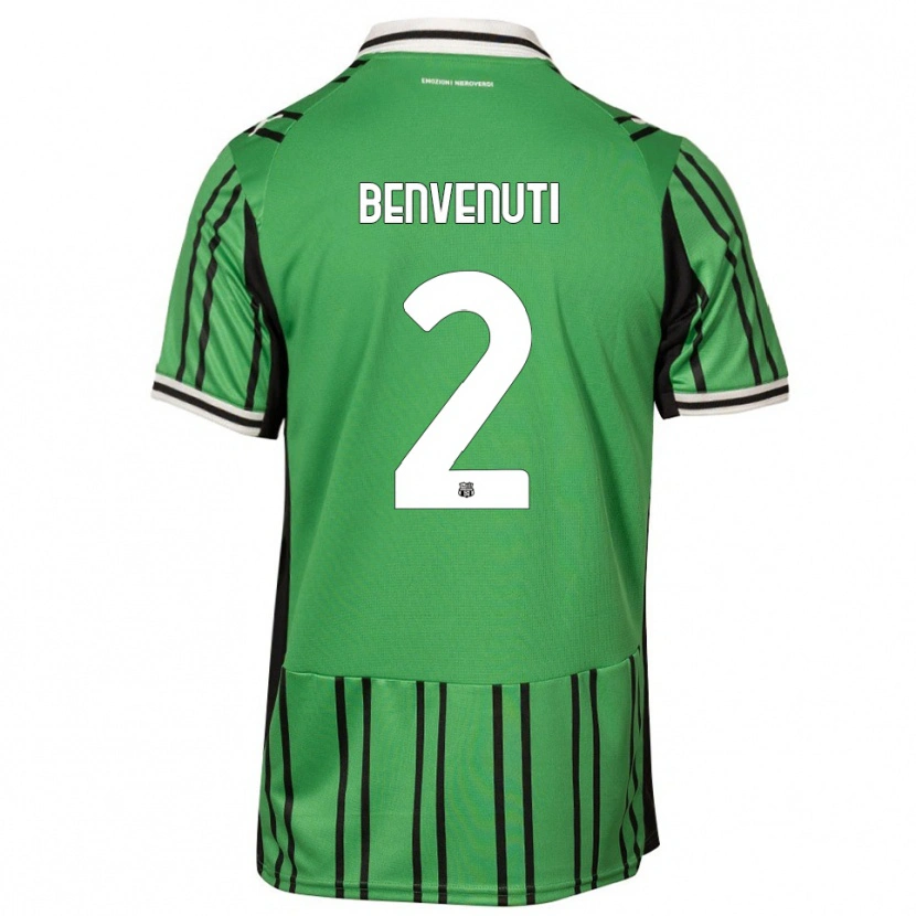 Danxen Kinderen Giacomo Benvenuti #2 Groen Zwart Thuisshirt Thuistenue 2025/26 T-Shirt