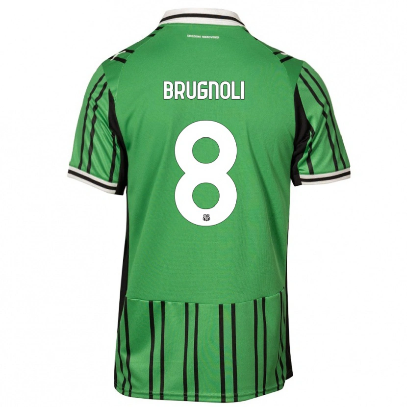 Danxen Kinderen Giuseppe Brugnoli #8 Groen Zwart Thuisshirt Thuistenue 2025/26 T-Shirt