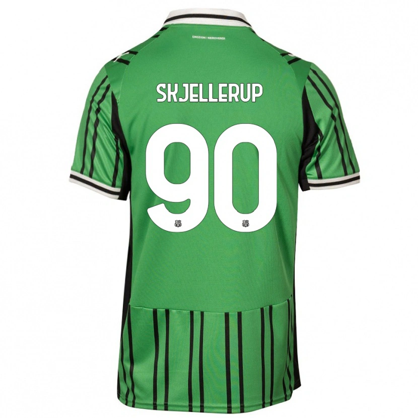 Danxen Kinderen Laurs Skjellerup #90 Groen Zwart Thuisshirt Thuistenue 2025/26 T-Shirt