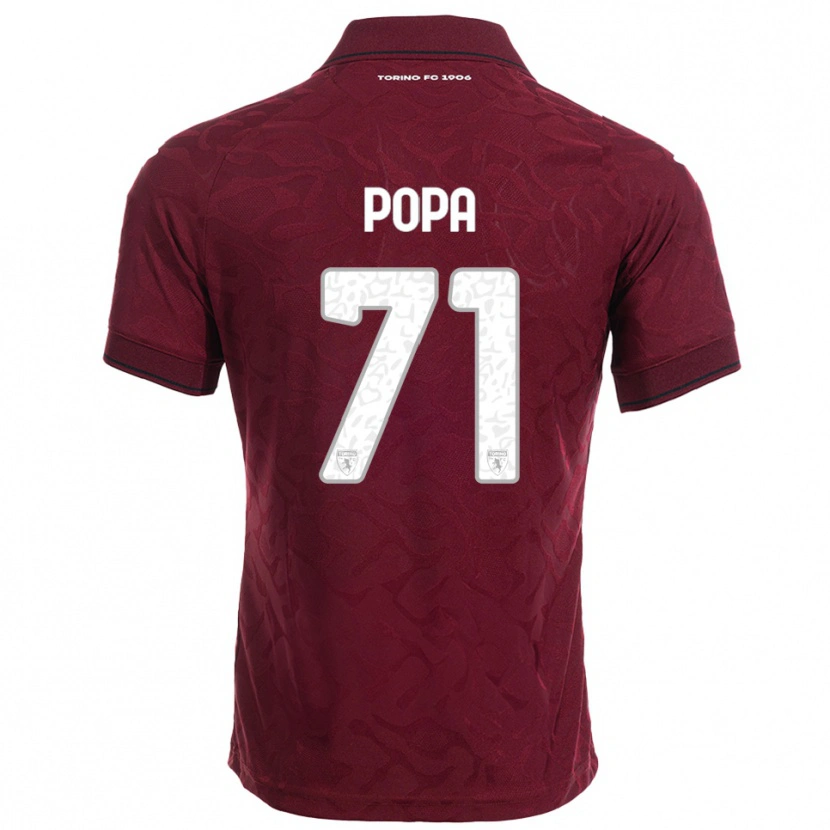Danxen Kinderen Mihai Popa #71 Bourgondisch Wit Thuisshirt Thuistenue 2025/26 T-Shirt