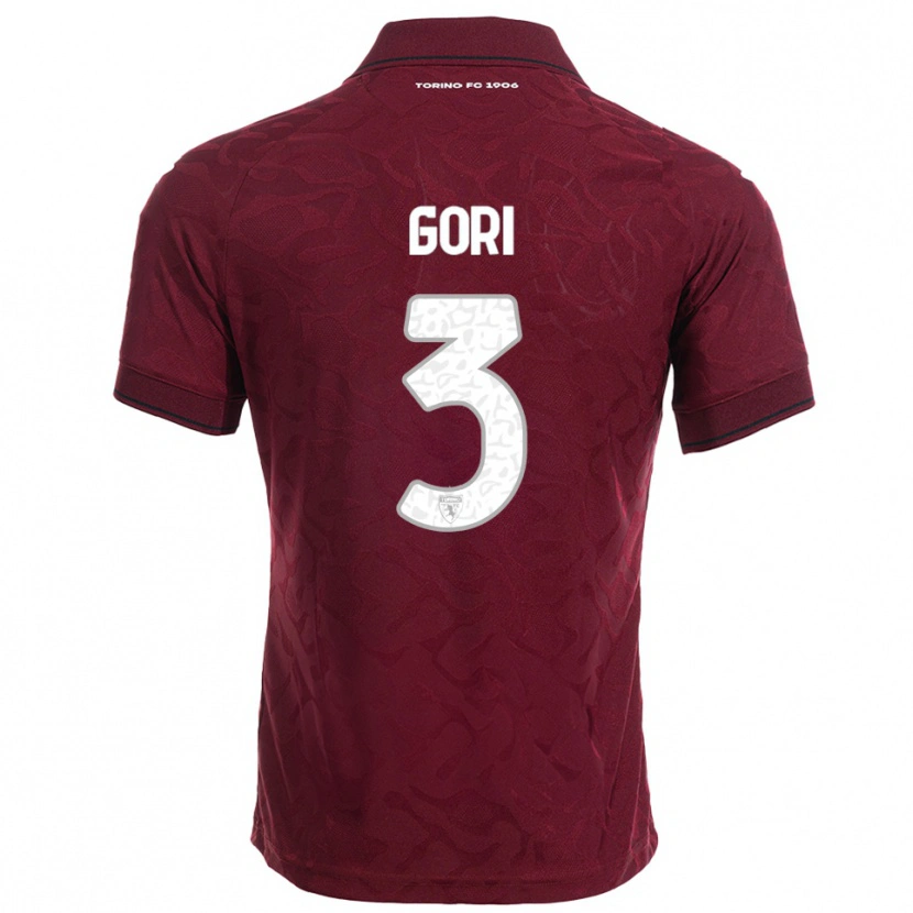 Danxen Kinderen Gabriele Gori #3 Bourgondisch Wit Thuisshirt Thuistenue 2025/26 T-Shirt