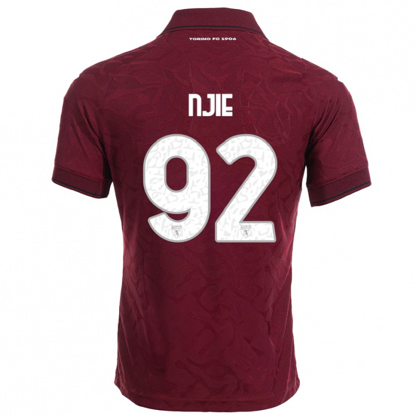 Danxen Kinderen Alieu Njie #92 Bourgondisch Wit Thuisshirt Thuistenue 2025/26 T-Shirt