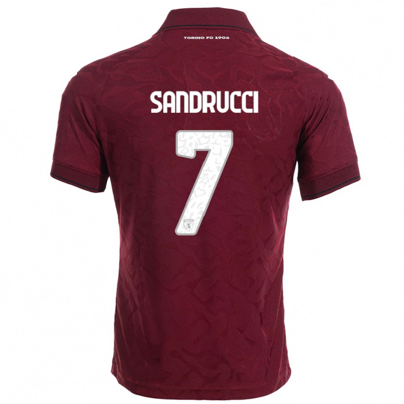 Danxen Kinderen Romeo Sandrucci #7 Bourgondisch Wit Thuisshirt Thuistenue 2025/26 T-Shirt