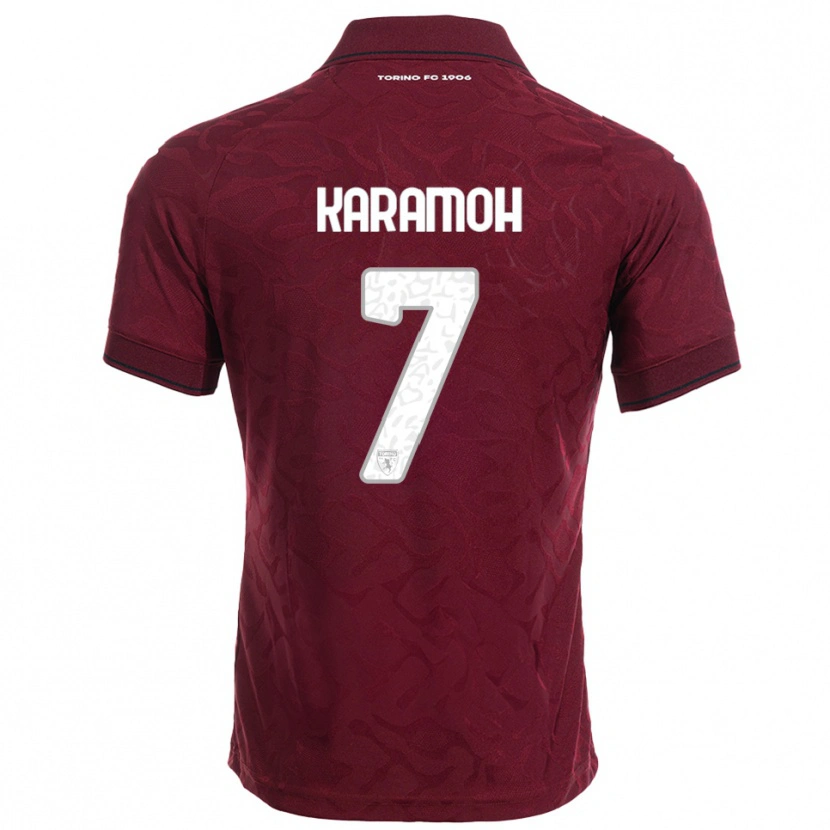 Danxen Kinderen Yann Karamoh #7 Bourgondisch Wit Thuisshirt Thuistenue 2025/26 T-Shirt