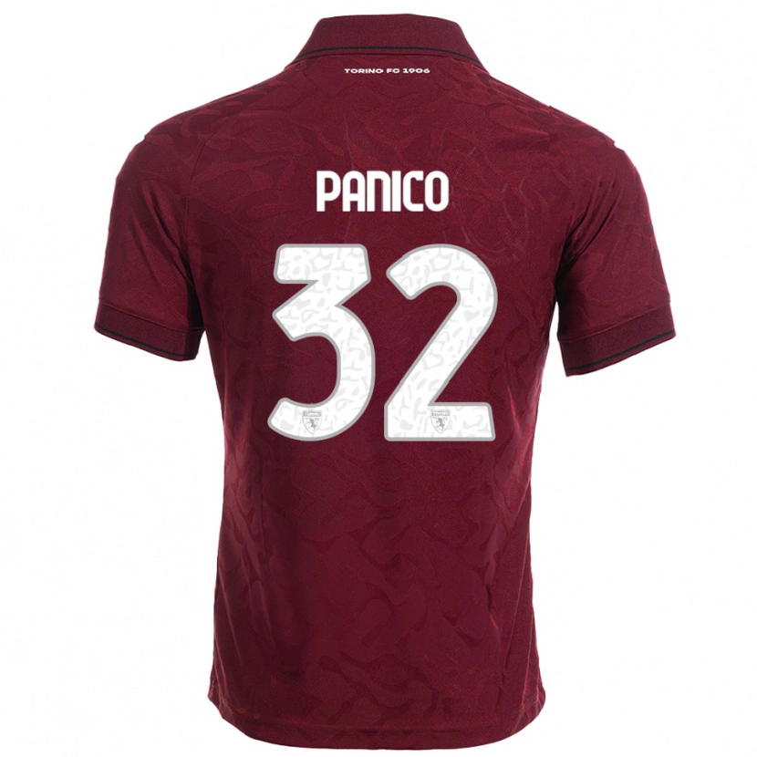 Danxen Kinderen Patrizia Panico #32 Bourgondisch Wit Thuisshirt Thuistenue 2025/26 T-Shirt