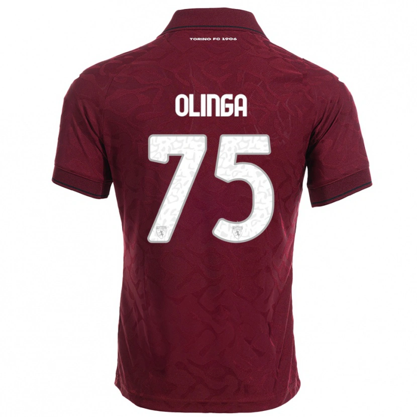 Danxen Kinderen Kenny Liema Olinga #75 Bourgondisch Wit Thuisshirt Thuistenue 2025/26 T-Shirt