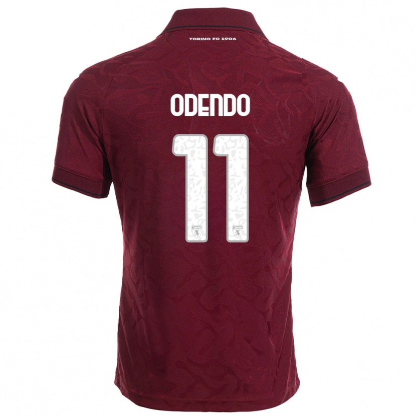 Danxen Kinderen Patrick Odendo #11 Bourgondisch Wit Thuisshirt Thuistenue 2025/26 T-Shirt