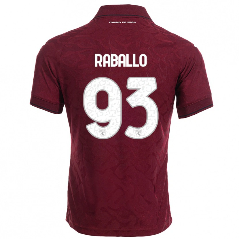 Danxen Kinderen Alessio Raballo #93 Bourgondisch Wit Thuisshirt Thuistenue 2025/26 T-Shirt