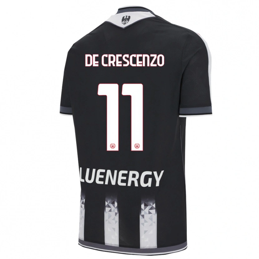 Danxen Kinderen Marco De Crescenzo #11 Zwart Wit Thuisshirt Thuistenue 2025/26 T-Shirt