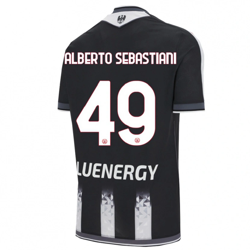 Danxen Kinderen José Alberto Sebastiani #49 Zwart Wit Thuisshirt Thuistenue 2025/26 T-Shirt