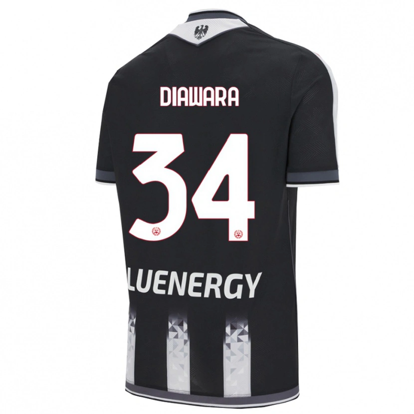 Danxen Kinderen Sekou Diawara #34 Zwart Wit Thuisshirt Thuistenue 2025/26 T-Shirt