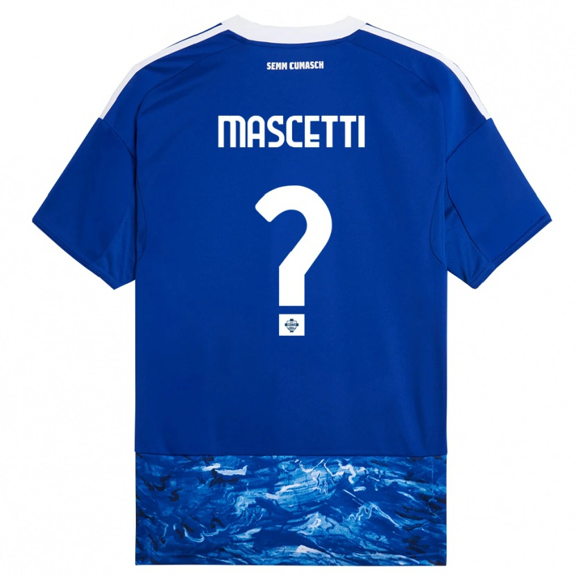 Danxen Kinderen Francesco Mascetti #0 Blauw Wit Thuisshirt Thuistenue 2025/26 T-Shirt