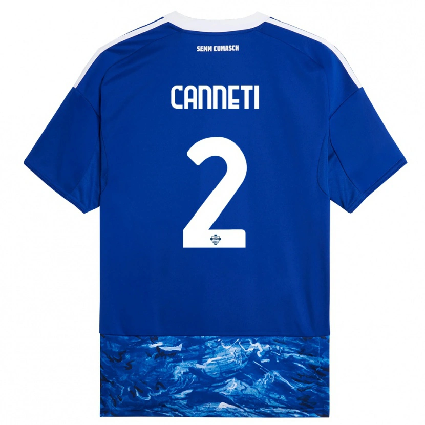 Danxen Kinderen Jacopo Canneti #2 Blauw Wit Thuisshirt Thuistenue 2025/26 T-Shirt